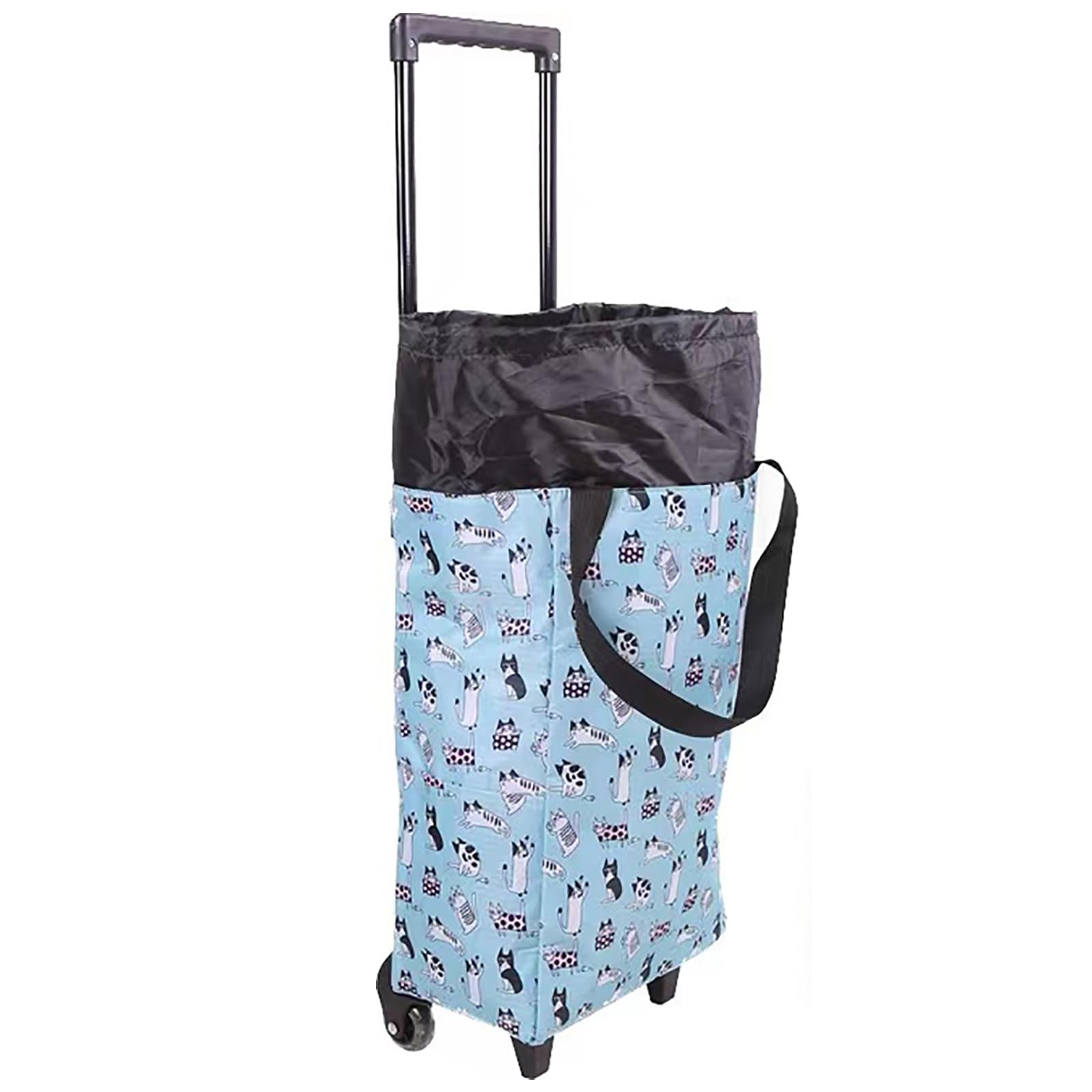 Collapsible Cart， Carts， Lightweight Shopping Trolley, Hard Wearing & Foldaway for Easy Storage(Cat)