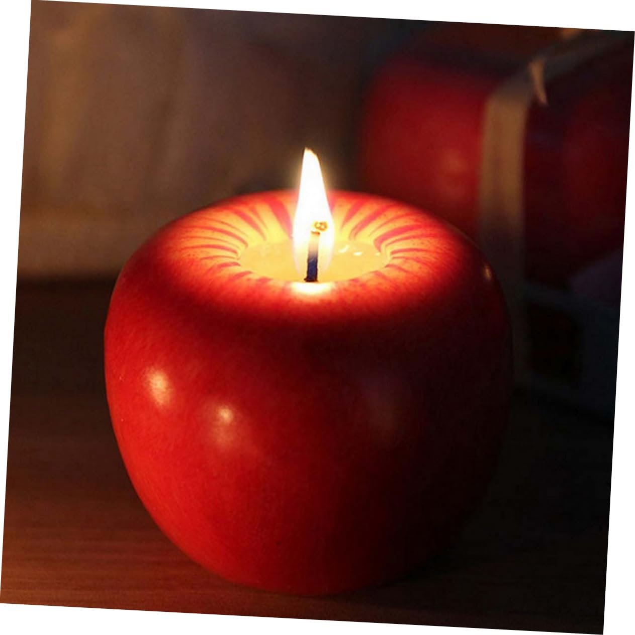 COLLBATH Artificial Fruit Candles for Christmas 5 Pack Candle Simulated Shape with Box for Wedding
