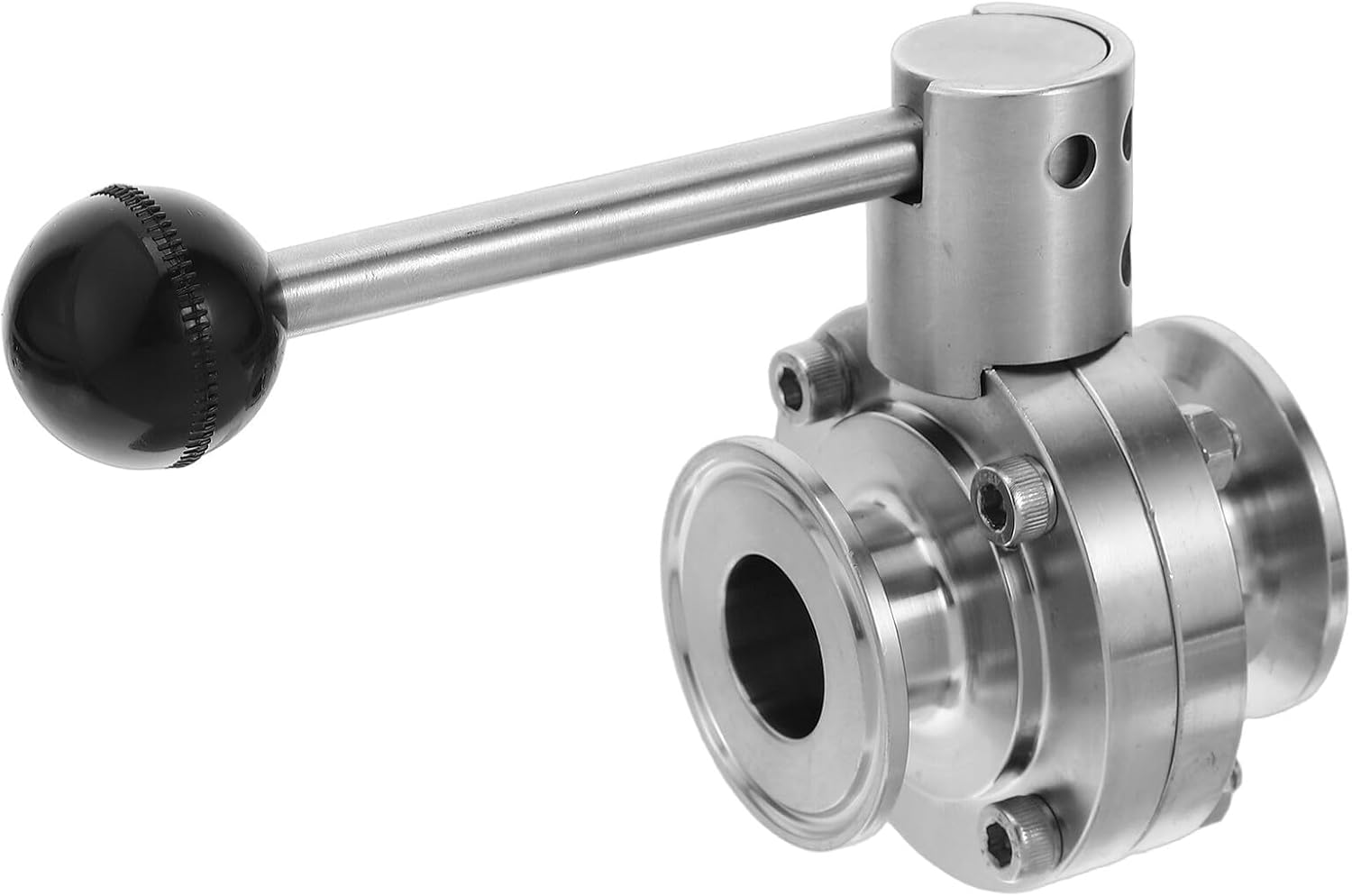 Sanitary Stainless Steel Butterfly Valve 304 Φ25 with Hand Lever Manual Shut-off, Food-grade Fermentation Valve for Brewing, Dairy, and Wine Making Applications