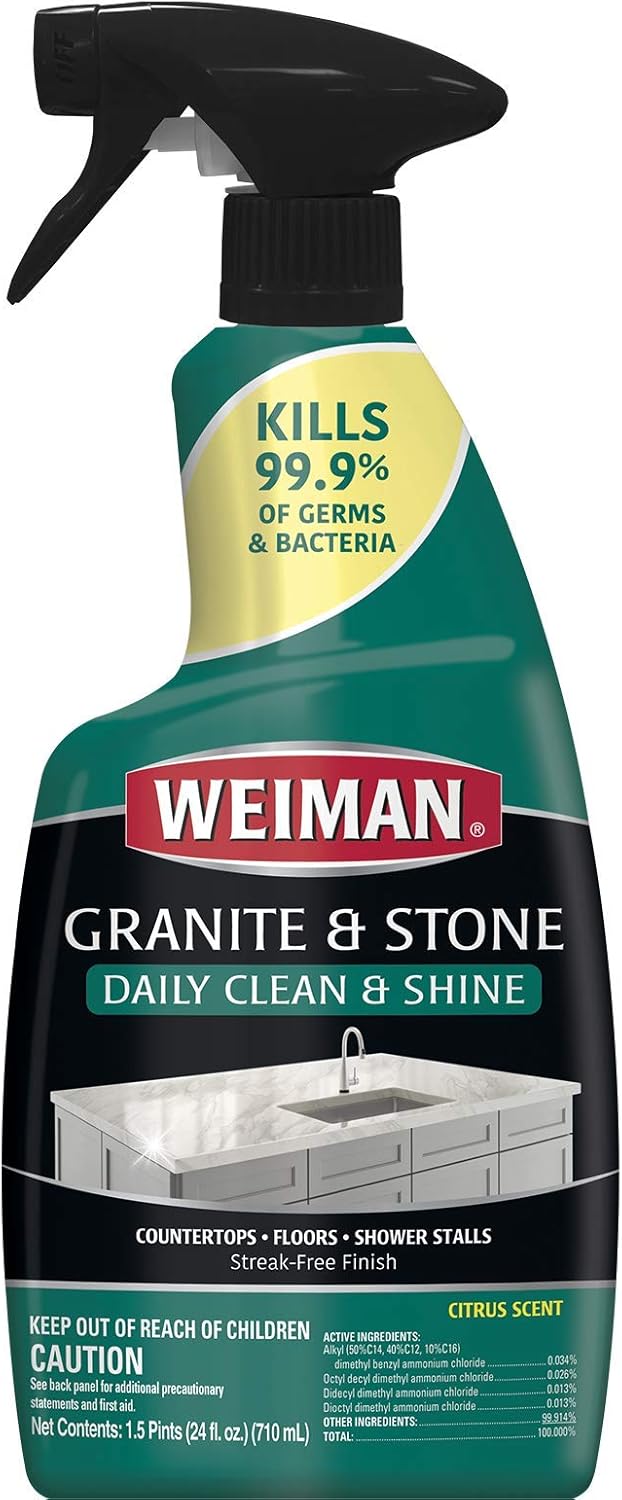 Weiman Disinfectant Granite Daily Clean & Shine, 24 Fl Oz (Pack of 1) : Health & Household