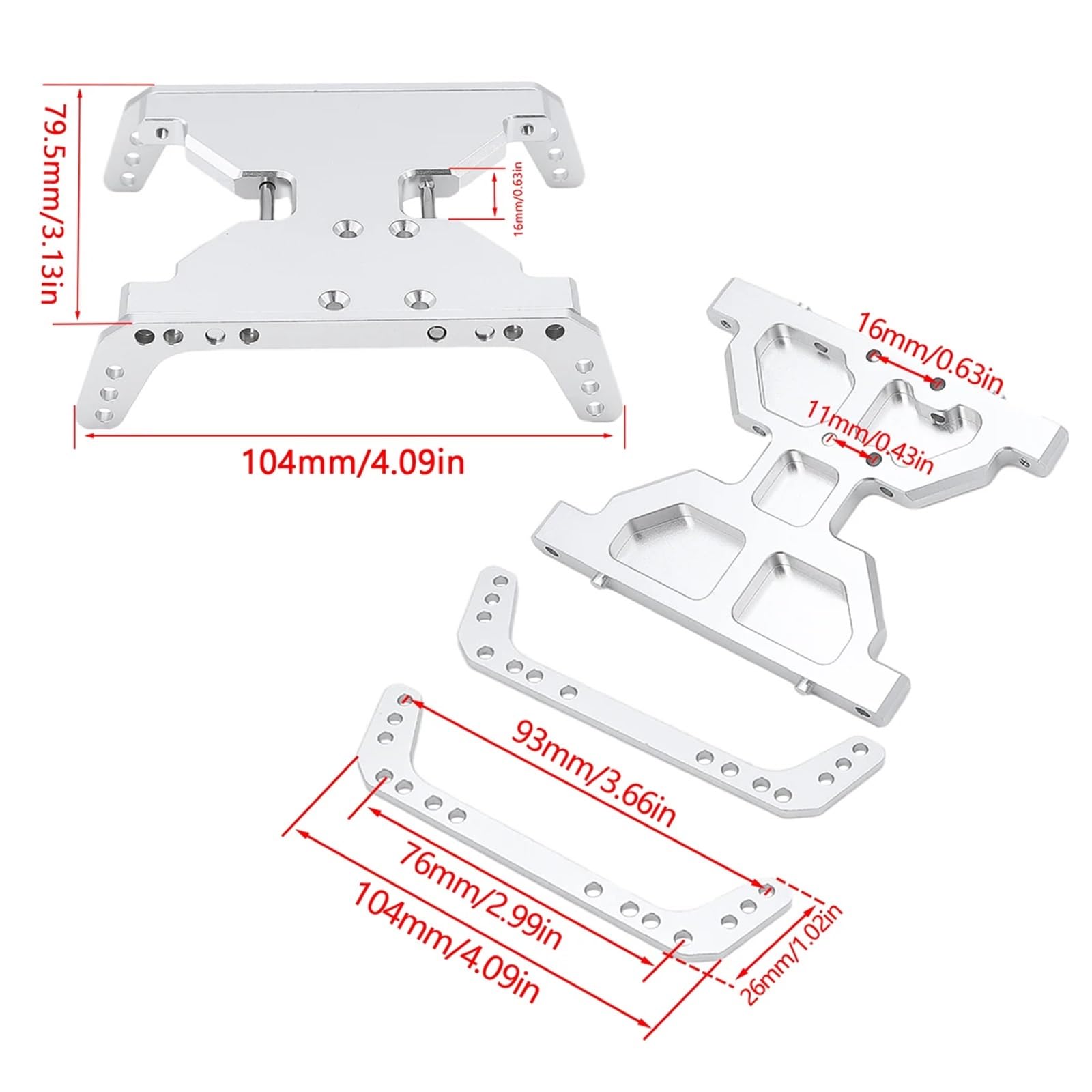 Per Axial Per Scx10 Per Capra 1.9 Per Utb 1/10 Rc Parti Aggiornamento Per Auto Telaio Alluminio Anodizzato Piastra Paramotore Trasmissione Metallo Ricambi Modellini RC