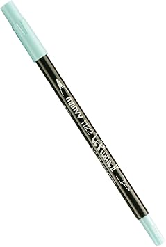 Uchida 1122-C-74 Marvy Extra Fine Tip Le Plume II Double Ender Marker Pen, Aquamarine