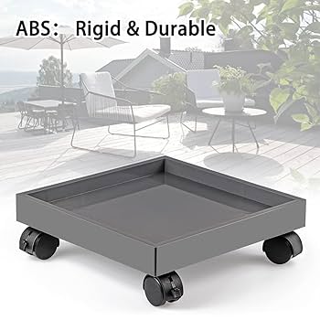 Skelang Cast Iron Plant Stand, Planter Casters With Lock Wheel, Plant