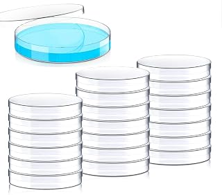 LabAider 20 Pack Sterile Plastic Petri Dishes 90mm x 15mm with Lids - Lab Grade for Science Projects, Research & Cultivation