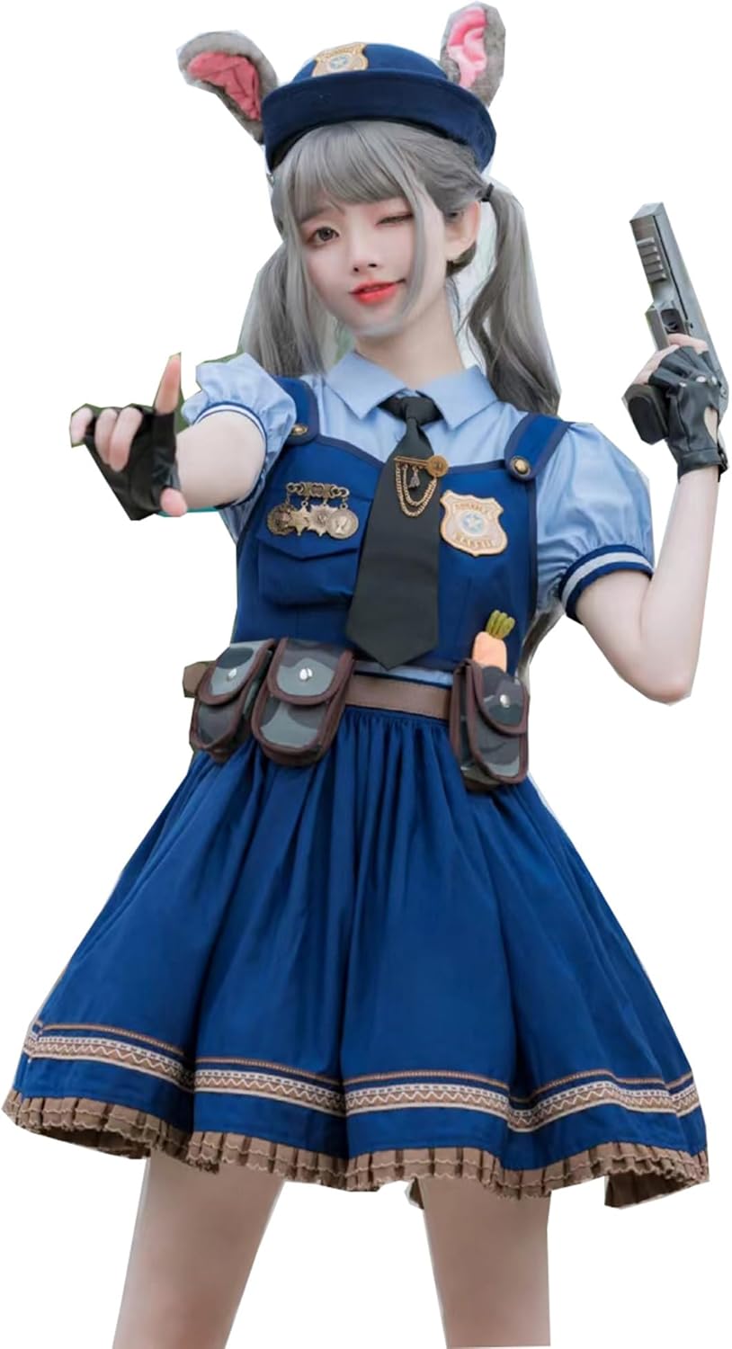 Amazon.co.jp: ジュディ コスプレ衣装 帽子付き 可愛い ウサギ警察