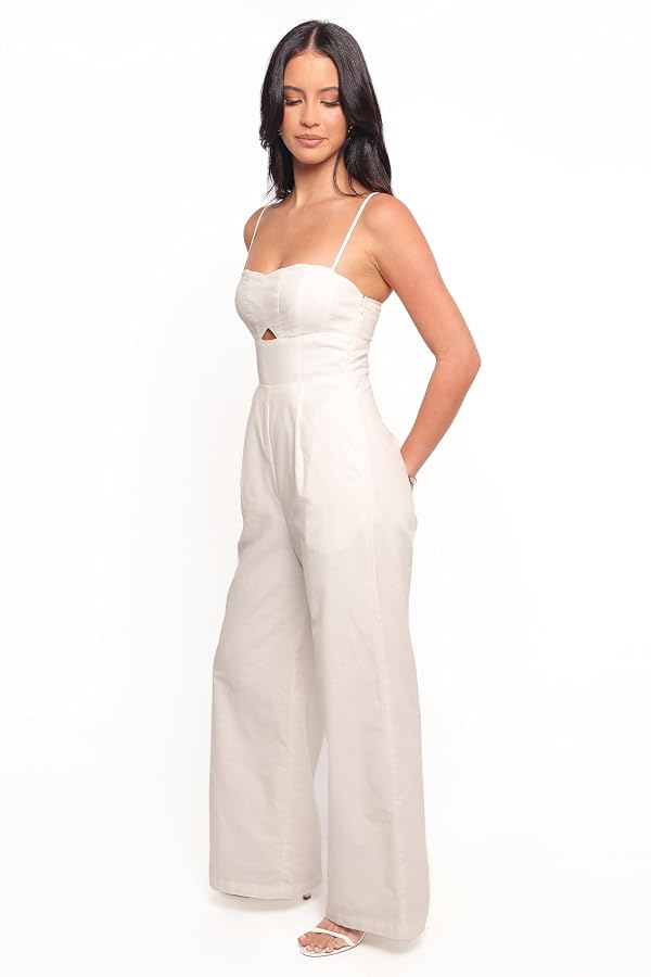 Metra Scalloped Jumpsuit - White M by Petal & Pup - Used condition - Image 2