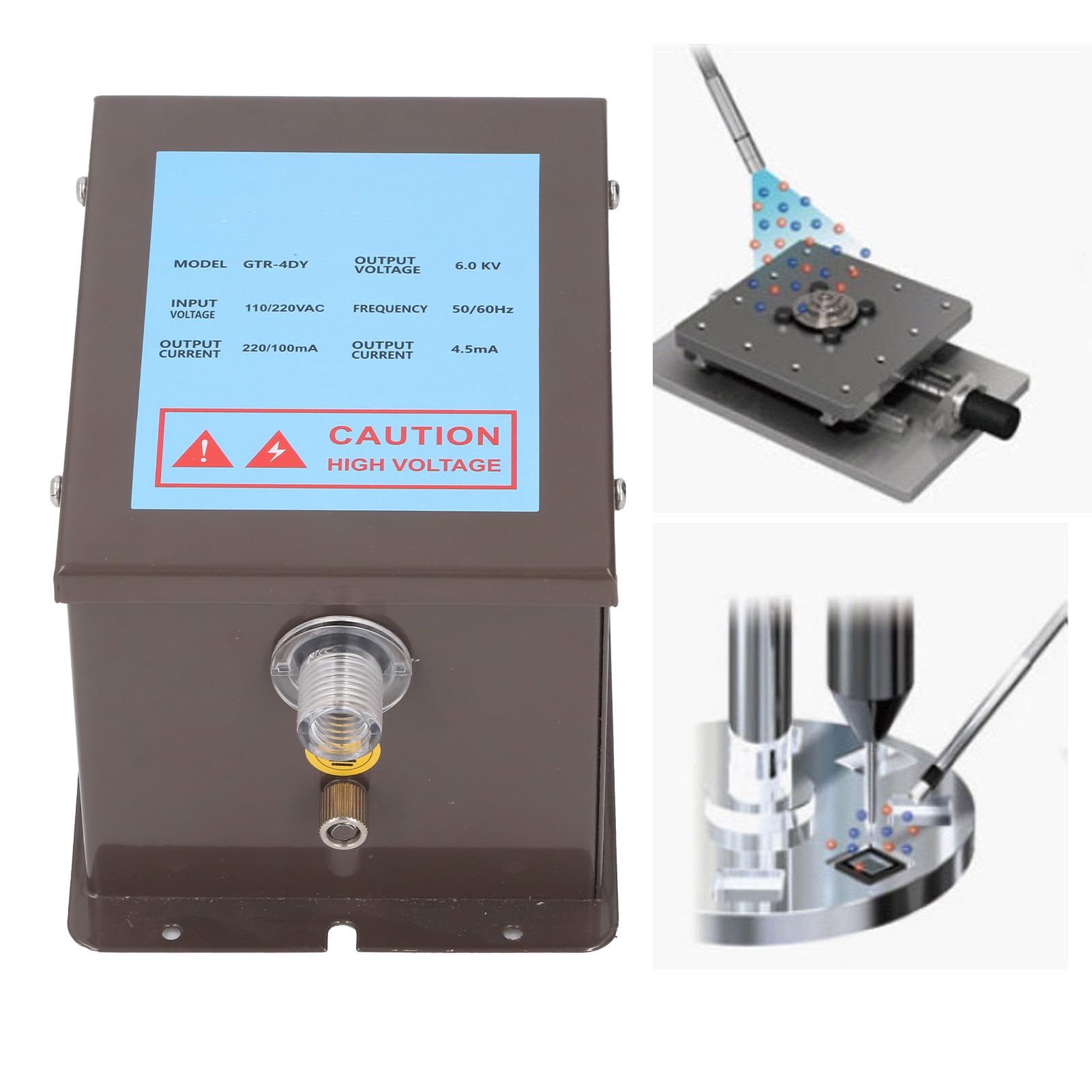 Zerodis Fuente de Alimentación de Barra de Aire Ionizante, Fuente de Alimentación de Barra Ionizadora Antiestática de 6.0KV con Alta Densidad de Iones y Múltiples (Enchufe Europeo 220-240V)