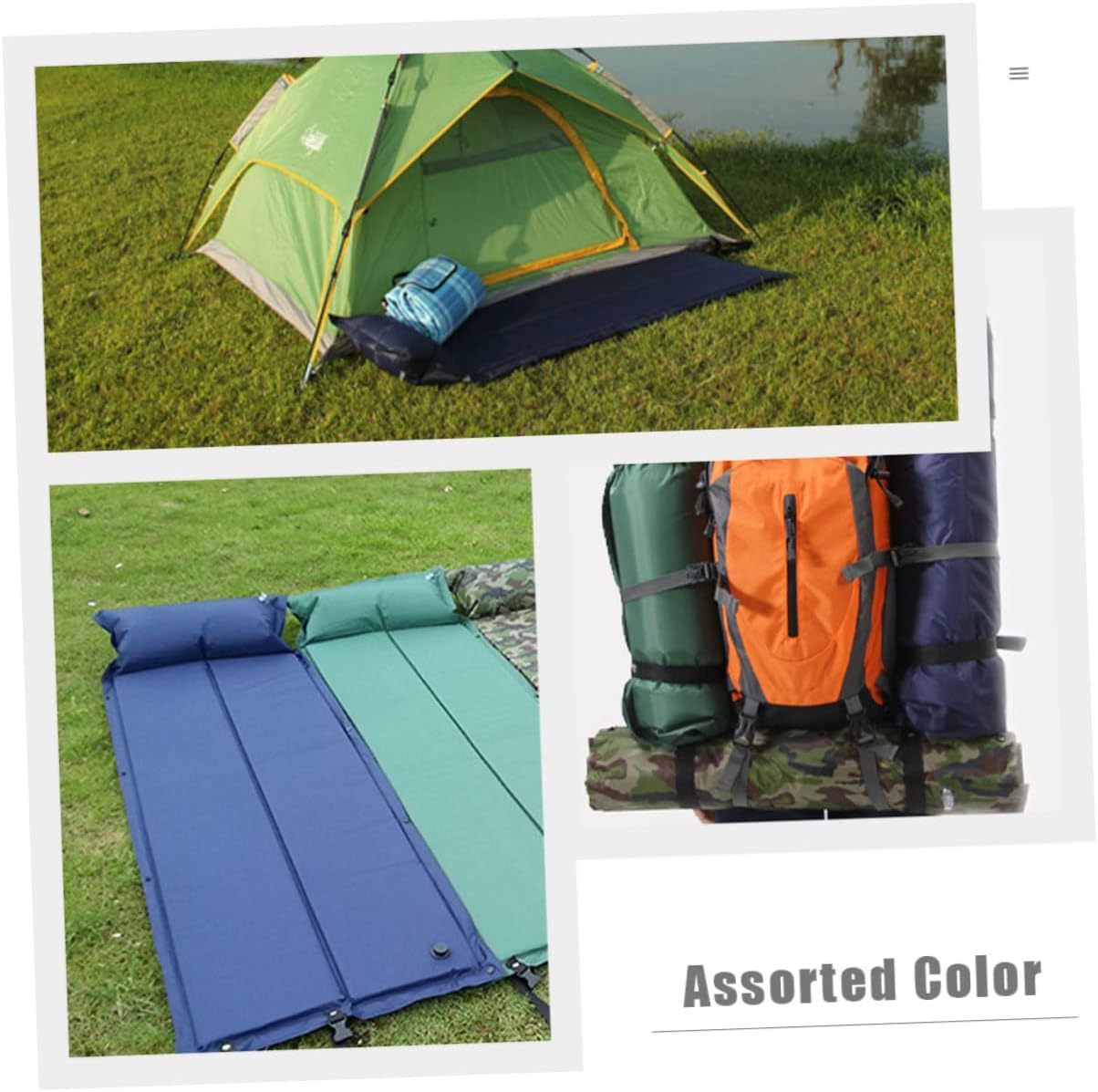 Inflatable Camping Pad Portable Wear Resistant Sleeping Mat with Design and Pillow Outdoor Sleeping Pad for Hiking Picnic and Camping Use