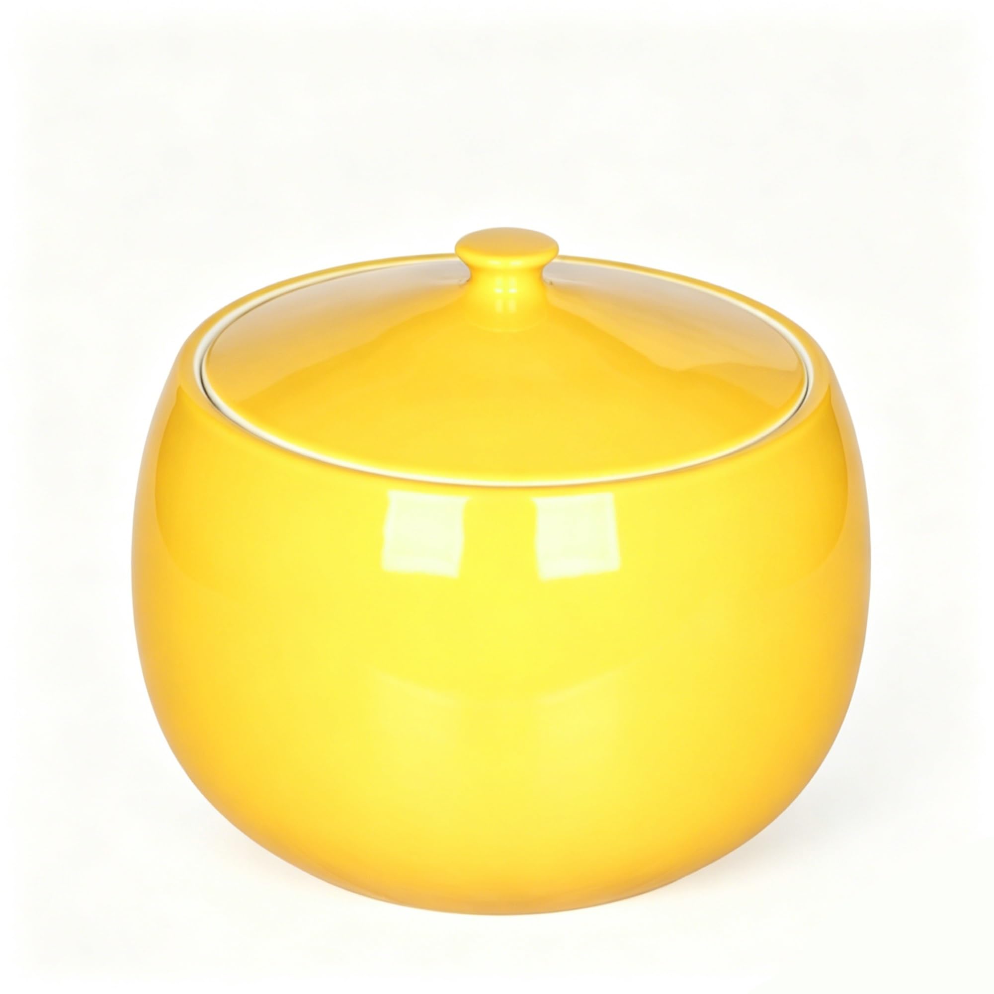 MMleYN Ceramic Rice Storage Container With Airtight Lid, 1.5kg/2.5kg/9kg Large Capacity Grain Dispenser, Decorative Kitchen & Pantry Organization Bin For Flour, Cereal, Sugar, Pet Food(Yellow,2.5kg)