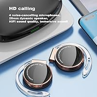 Vista 3 de Micool Auriculares con clip Bluetooth V5.3, auriculares inalámbricos con ganchos para los oídos, auriculares deportivos Bluetooth con 4 micrófonos