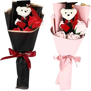 Amosfun 2 Pçs Buquê De Formatura Mini Bichinhos De Pelúcia Mini Ursinhos De Pelúcia Mini Urso De Pelúcia Bicho De Pelúcia Flor De Formatura Rosa Arbusto Flor De Formatura Urso De