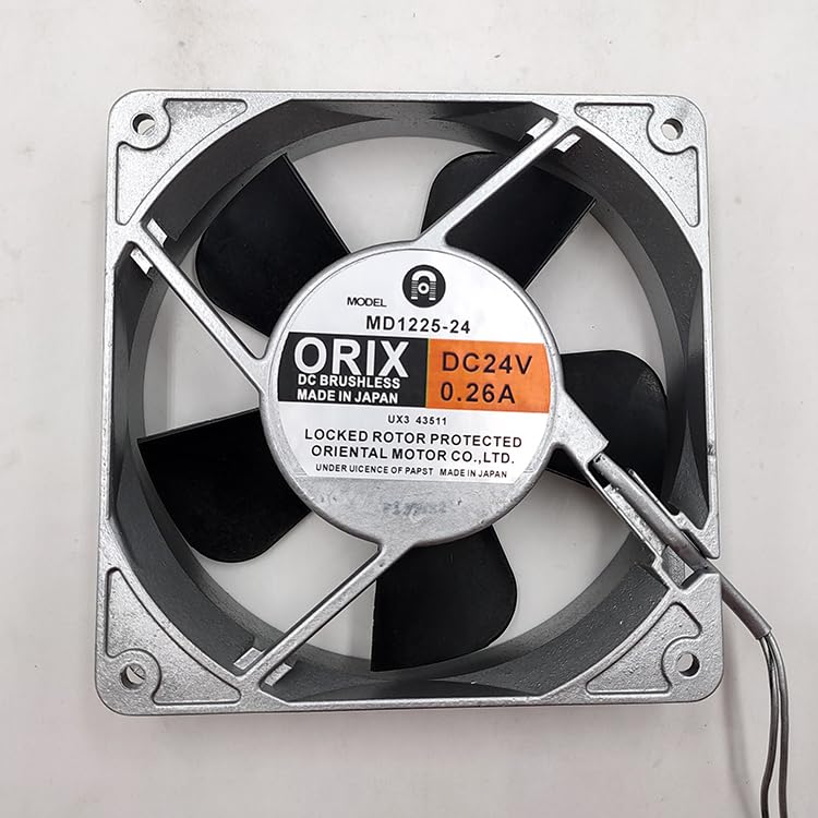 12025 24V 0.26A MD1225-24 12cm Metal Cabinet Axial Fan