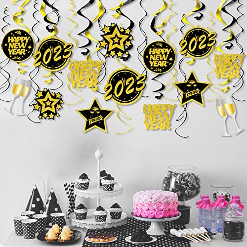 Friday Night Happy New Year 2023 Swirl Hanging Decorations For New Years Eve Party Celebrations Supplies (30 Pcs) #TOP5
