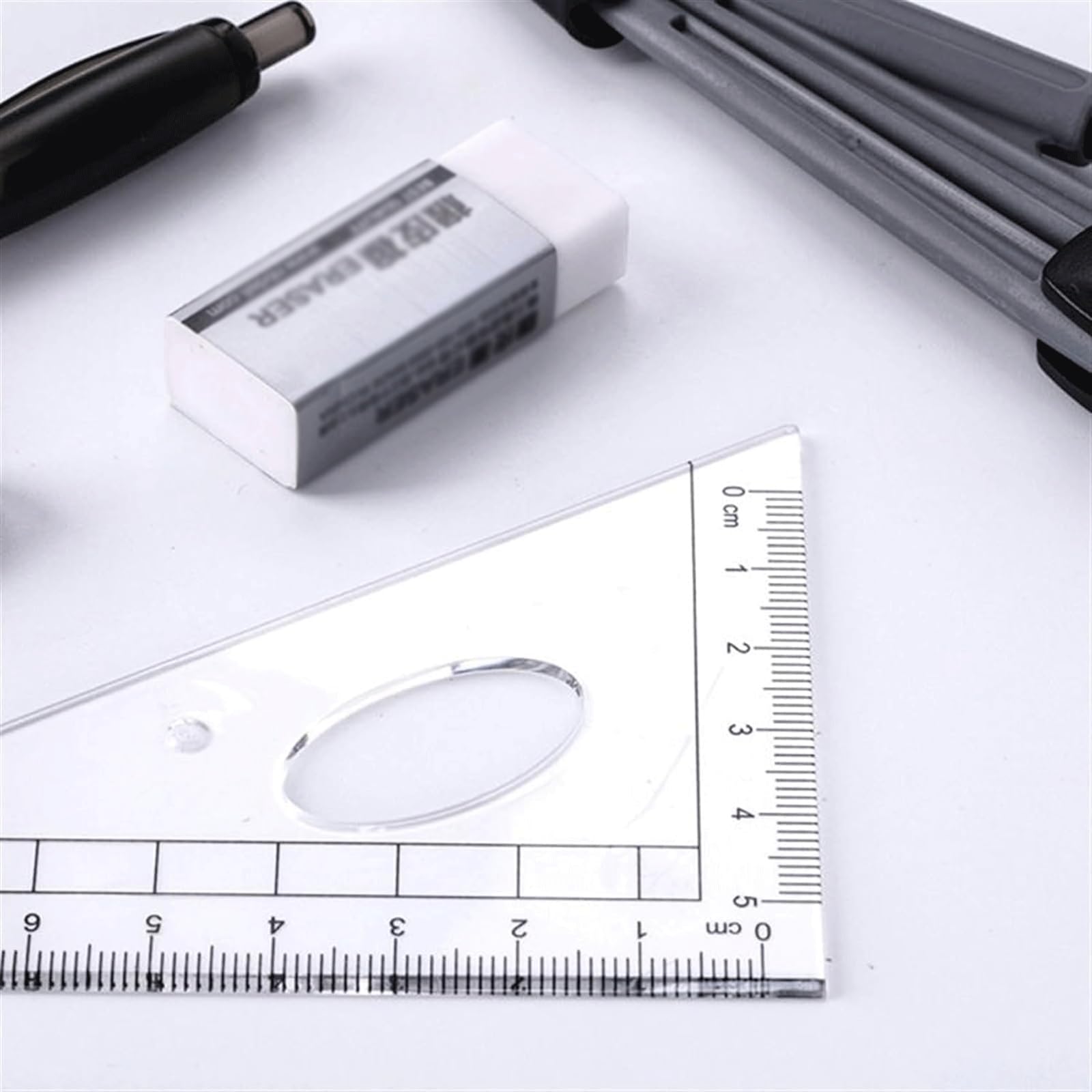 Set di geometrie ABS Set di bussole for geometrie Matematiche, Kit di Strumenti for bussole da Disegno for Studenti con Righello, goniometro, Gomma, ricariche di Piombo for Scuola e Ufficio