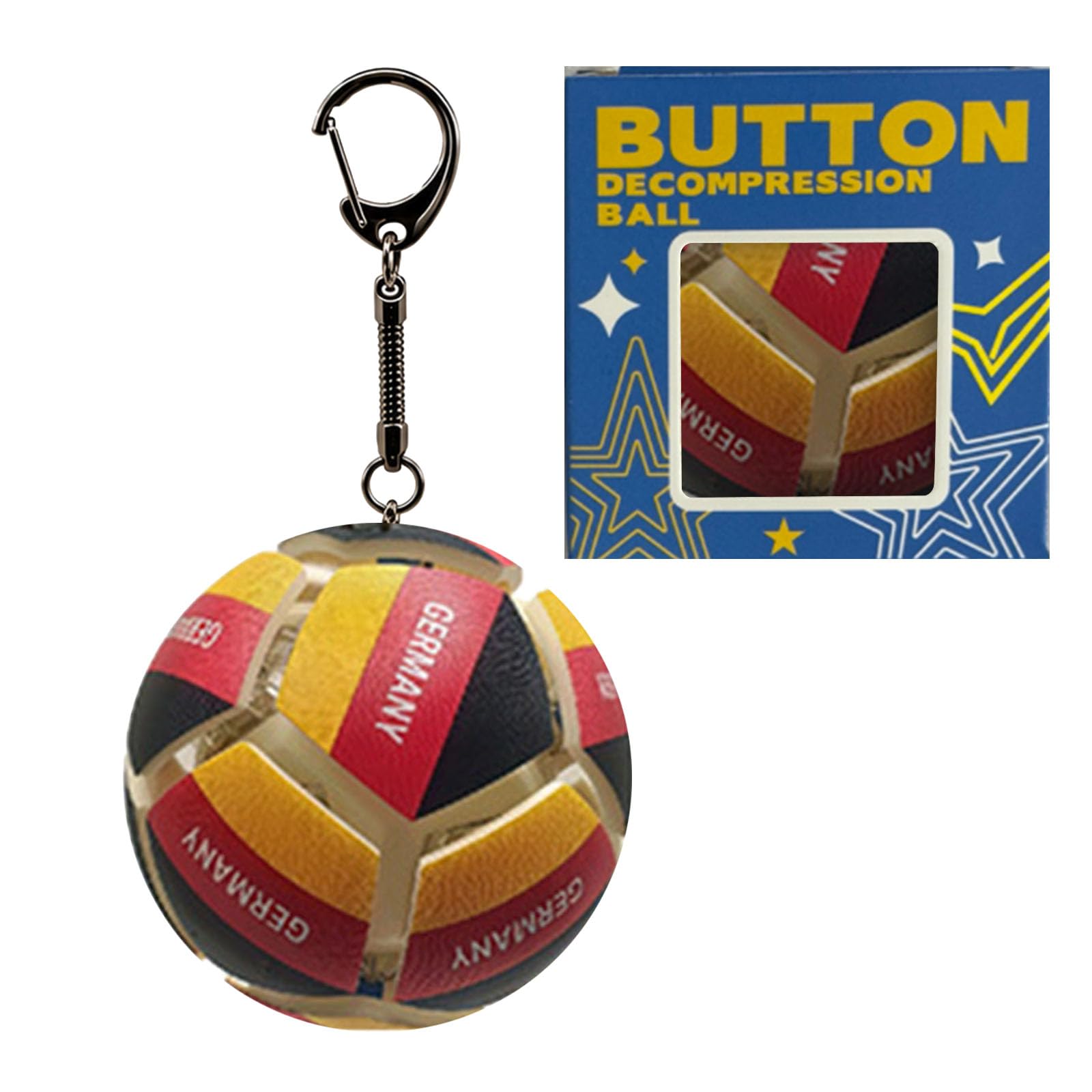 2026 Interactive Light & Sound Soccer Ball Fidget Keychain, Country Flag Printed Stress Relief Football Toy, Press-Activated Anti-Anxiety Toy for Office, School and Travel