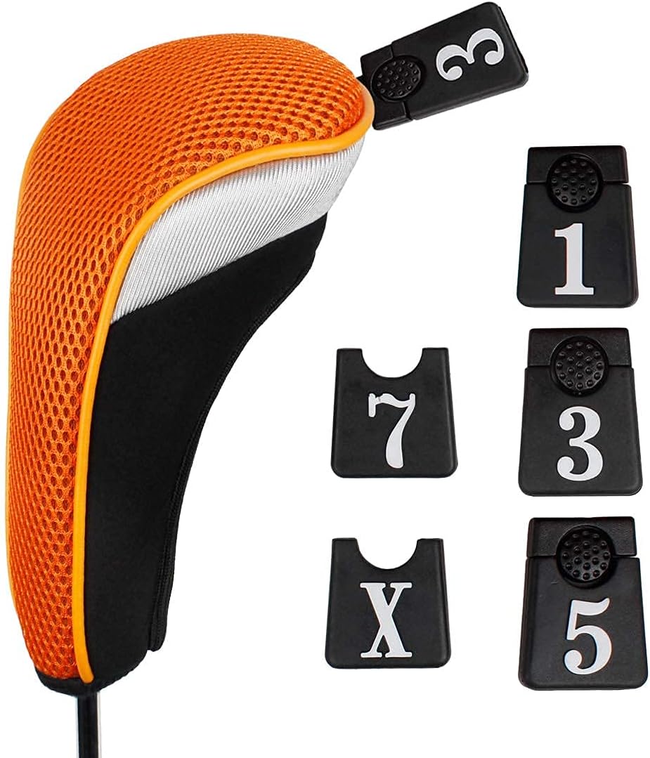 Andux (3 Hybrid Covers + 3 Wood Covers) + 10pcs/Set Irons Club Head Covers