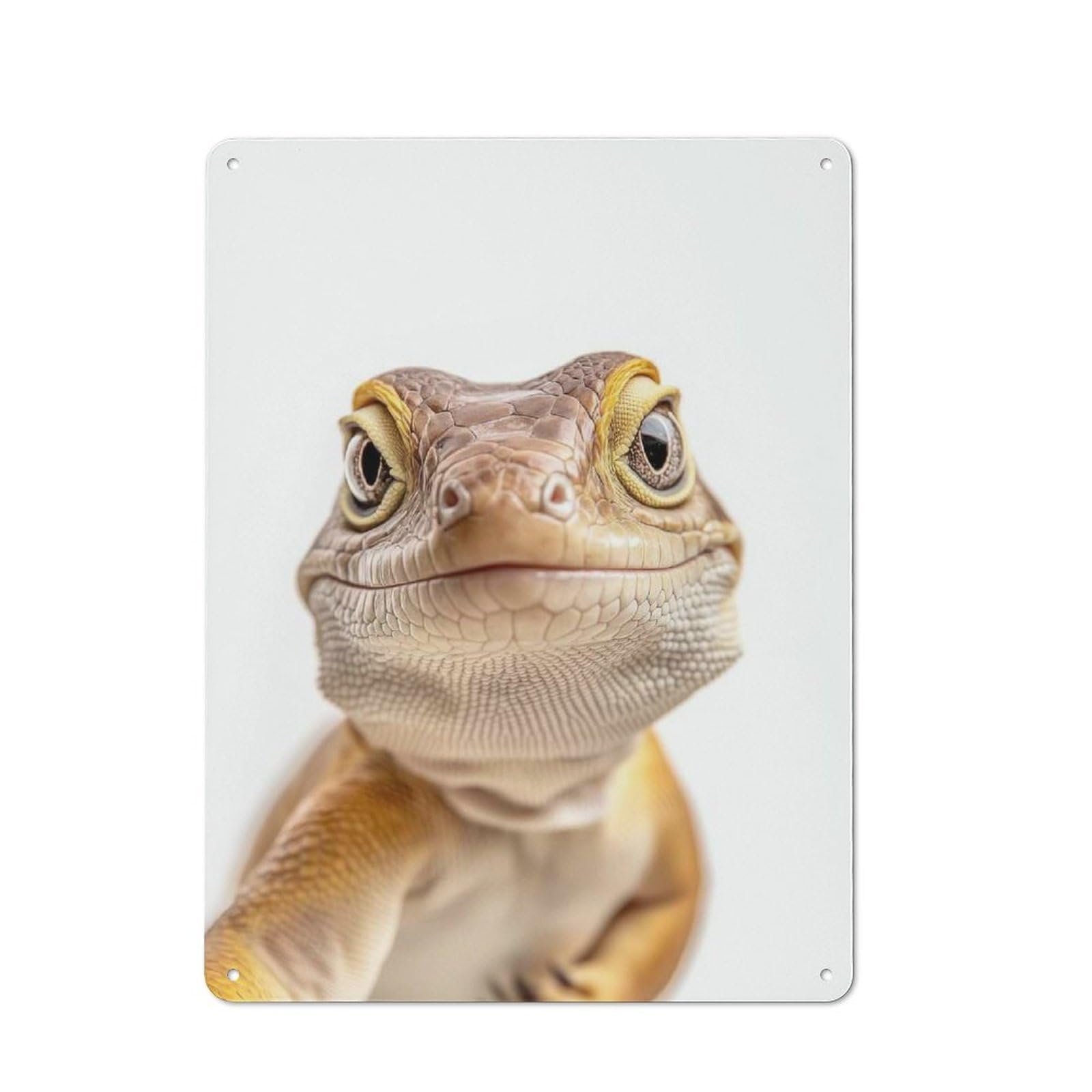 Junmoney A Lizard Taking A Selfie Vintage Tin Sign 40X30cm With For Hallway Wall, Suited To New Home Decorators, For Retro Home Interiors