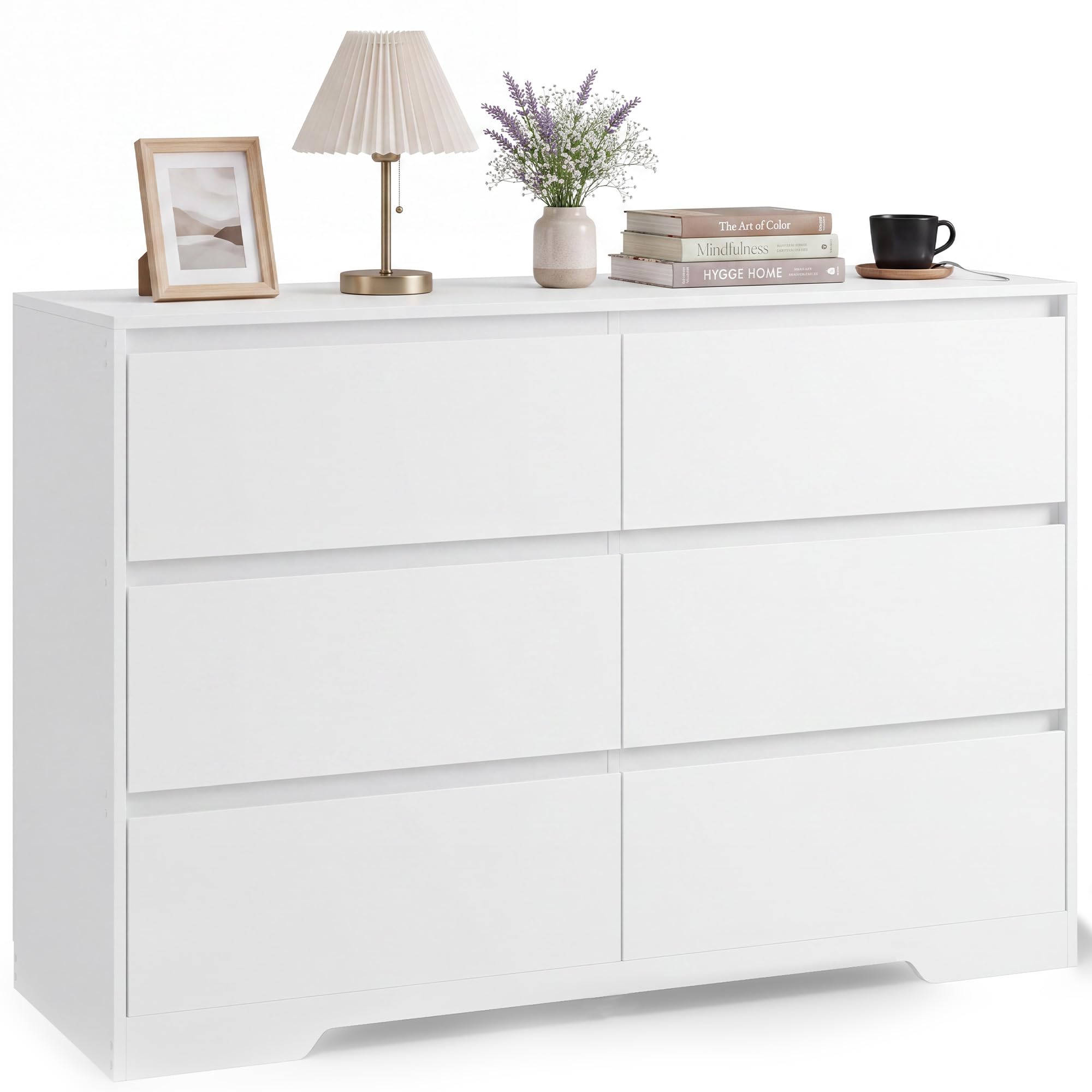 Xbro Cassettiera 6 Cassetti 100x35x75 cm, Maniglie Integrate | Sei cassetti estraibili, piano superiore spazioso e fissaggio a parete per organizzare con praticità ogni ambiente