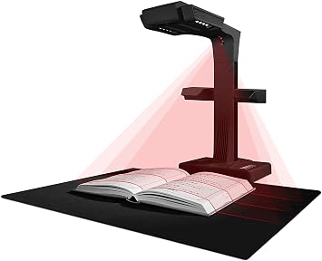 CZUR ET18 Pro Professioneller Buchscanner mit LED Fülllicht OCR Dokumentenscanner 18 Megapixel Dokumentenkamera Visualizer für Windows und macOS mit Laser Verflachungstechnologie bis zu A3
