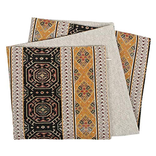 Pillowerus Large 22 X 22 Inches Throw Pillow Covers Mustard Yellow And Black - Decorative Kilim Moroccan Pillows, Boho Room Decor For Couch, Bohemian Outdoor Case For Farmhouse, Ethnic Shams #TOP3
