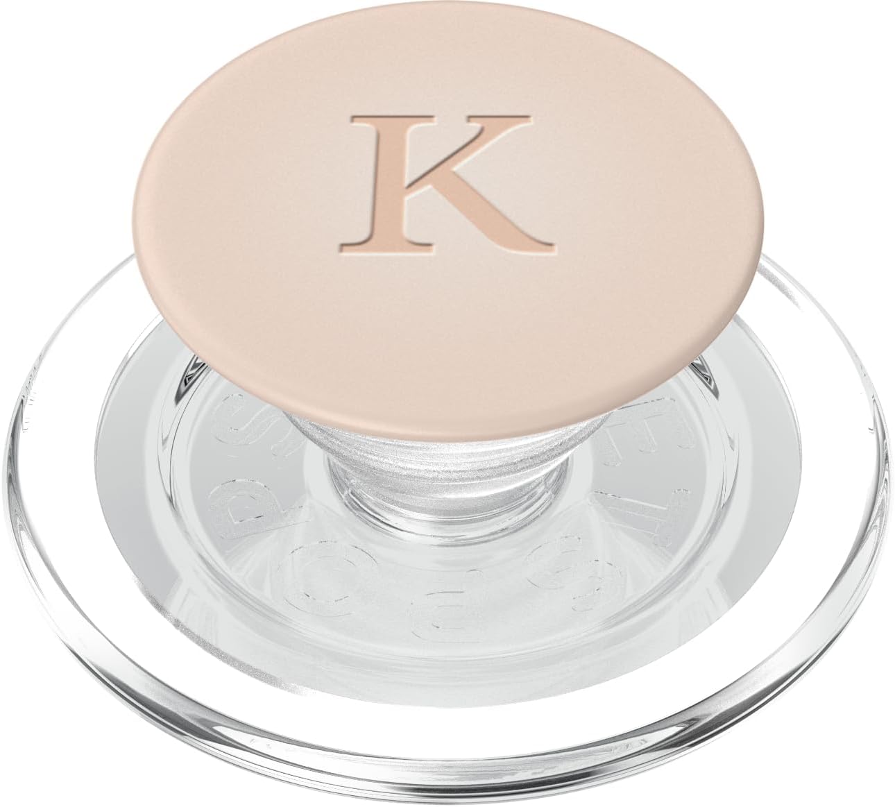 Monogram Initial Letter K Pastel Light Beige Tan Ombre Color PopSockets Grip and Stand for Phones and Tablets PopSockets MagSafe PopGrip for iPhone