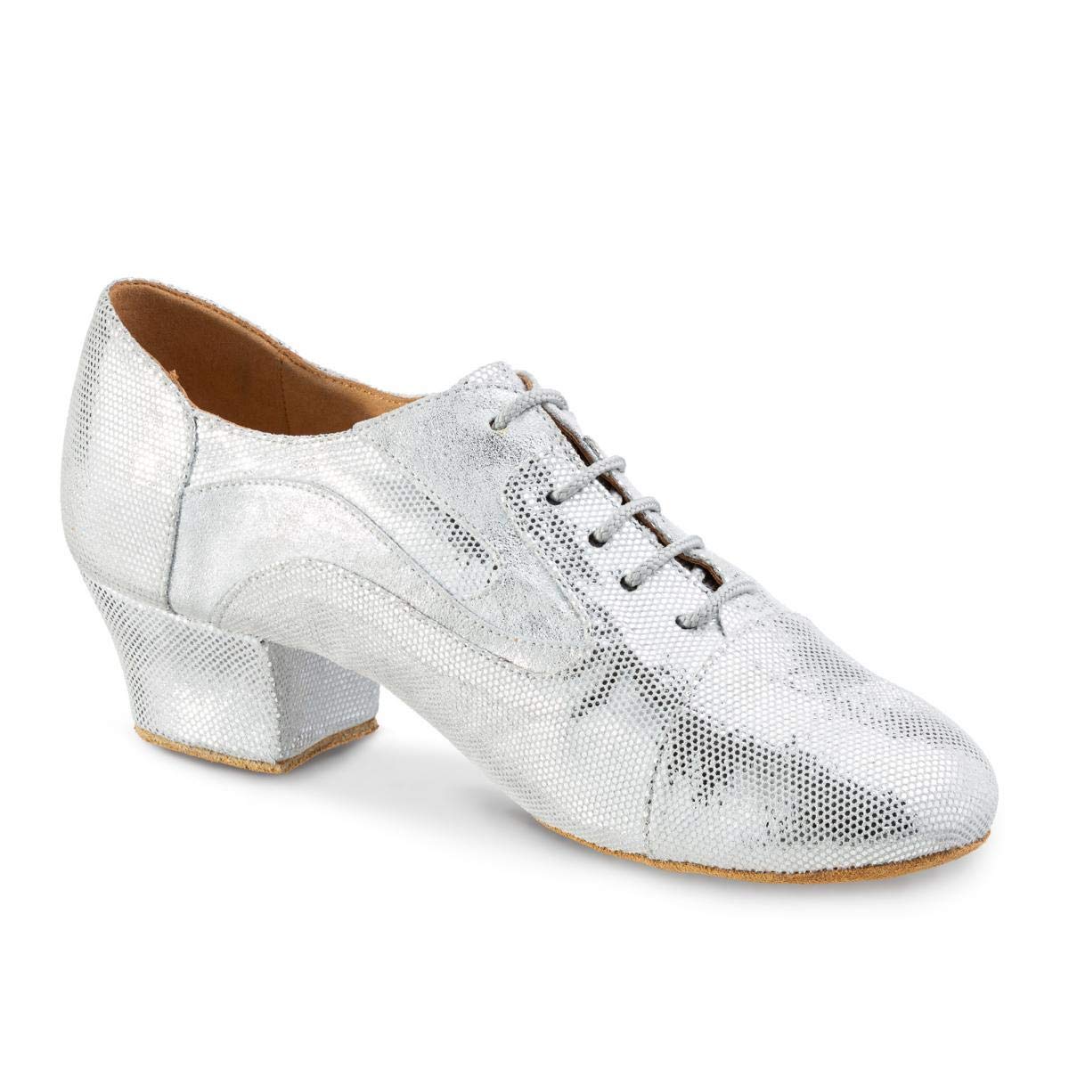 Rummos Damen Trainerschuhe R607 - Leder/Nubuck Silber - Medium (Normal) - 4,5 cm Cuban - Made in Portugal