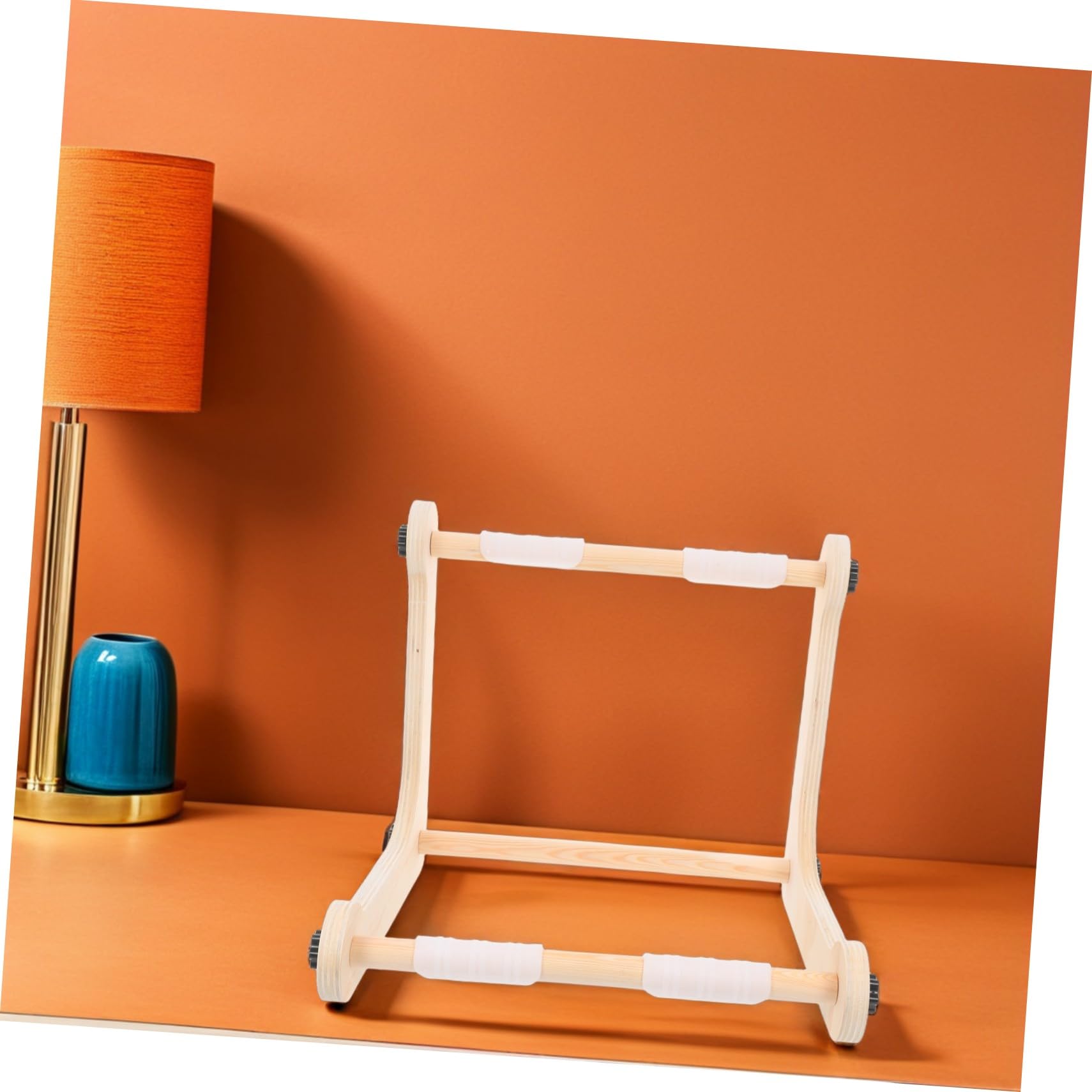 TEHAUX Soporte Ajustable de Madera para Bordado Marco Portátil para Bastidor de Punto Cruz Soporte Estable para Trabajos de Costura y Tapicería para Proyectos DIY Mesa o Regazo