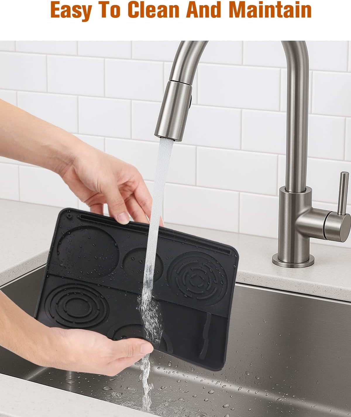Silicone Coffee Maker Mat for Ninja Luxe Espresso Coffee Machine ES601/ES701 & Suitable for Breville Barista Express & Delonghi - 23