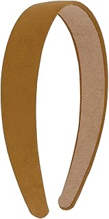 Wecoe Diadema de color amarillo oscuro para mujer, de 1 pulgada, antideslizante, a la moda, lisa, lisa, para bricolaje, Halloween, Navidad, disfraces, accesorios para el cabello, para mujeres y niñas