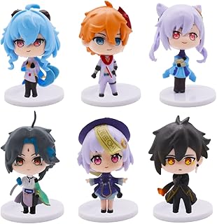 SWZY Genshin Impact Miniature ornament model,6pcs Cute Micro Landscape Bonsai Diy Micro Landscape Miniature Model Mini Figure, Children Landscape Decoration