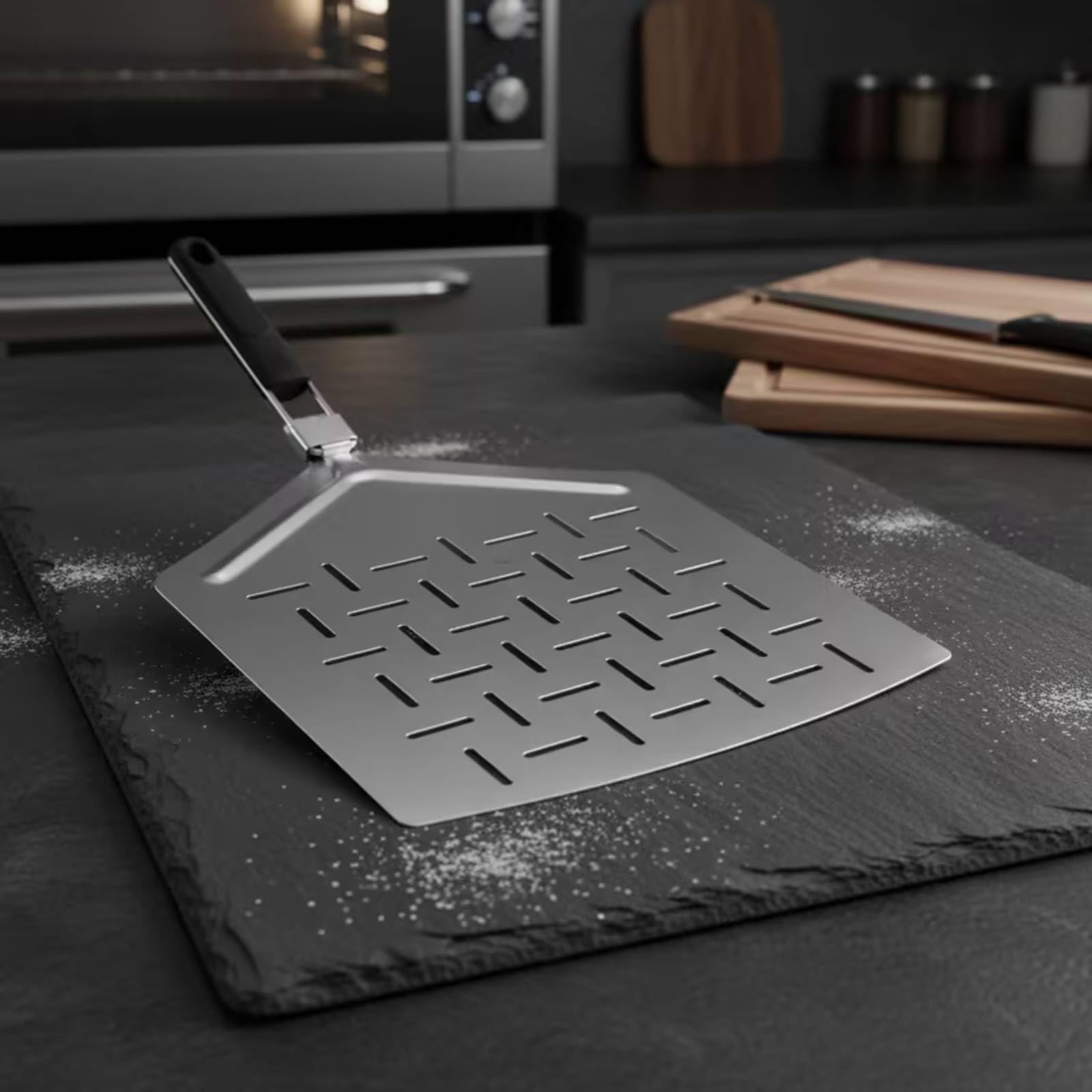 Baoblaze Paletta per Pizza Paletta Pala Spatola Alza Pizza in Acciaio Inox con Scorrimento Sotto Impasti E Manico Salvaspazio Pieghevole Adatta a, style to 1