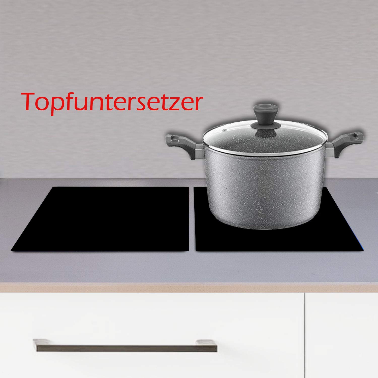 decorwelt | Herdabdeckplatte Schwarz 2x30x52 Ceranfeldabdeckung 2 teilig Universal Abdeckung Kochplatten Glas Induktion Herdschutz Deko Schneidebrett Spritzschutz
