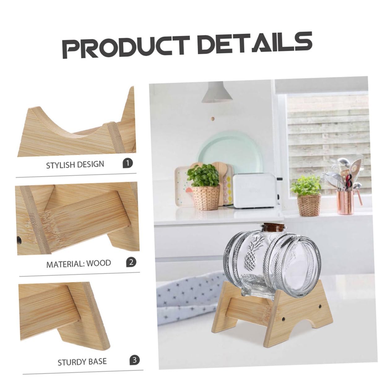 STOBAZA Support en Bois Support Stable Seau à Vin et Distributeur D'eau 2pcs pour Distributeur de Boissons pour Bars et Présentoirs de Comptoir