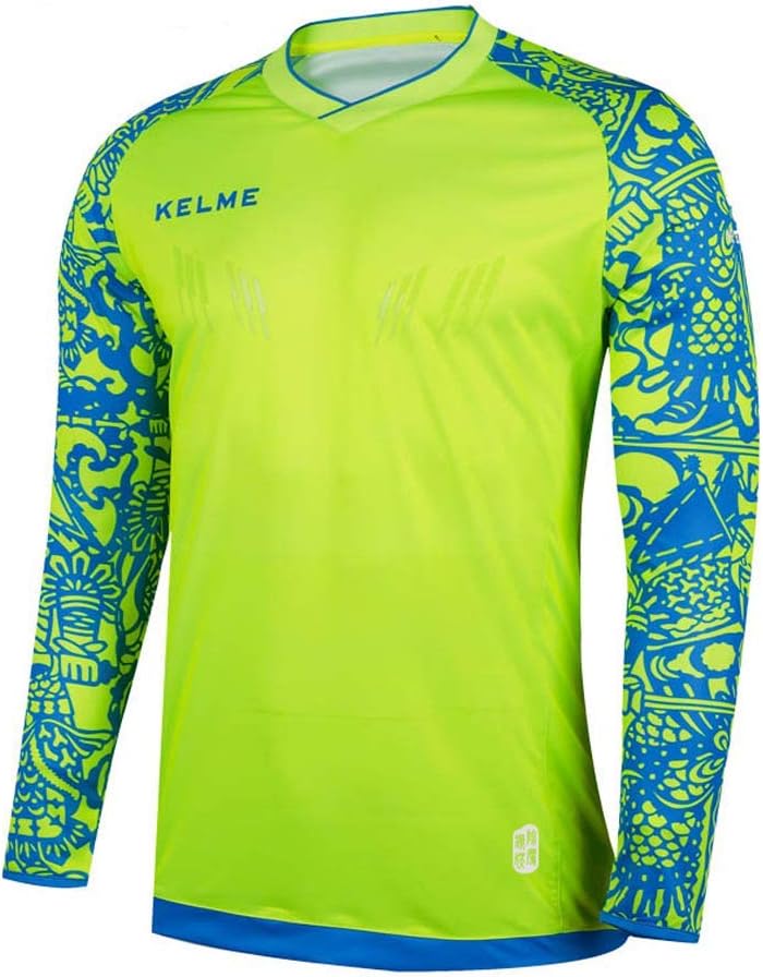 Kids Padded Goalie Shirt,Youth Goalkeeper Jersey,Long Sleeve Soccer Football Training Uniform