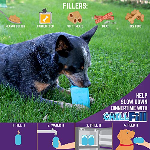 Chew King Premium Treat Dog Toy, Large, Extremely Durable Natural Rubber Fillable Toy Collection, Frozen Feeding,All Breed Sizes, Blue - Image 2