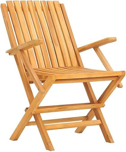 Miniatura 4 de Folding Garden Chair Set of 2, Solid Teak Wood, Oiled Finish, 26.4x26.0x35.4 inches, Outdoor Patio Dining Seating for Balcony