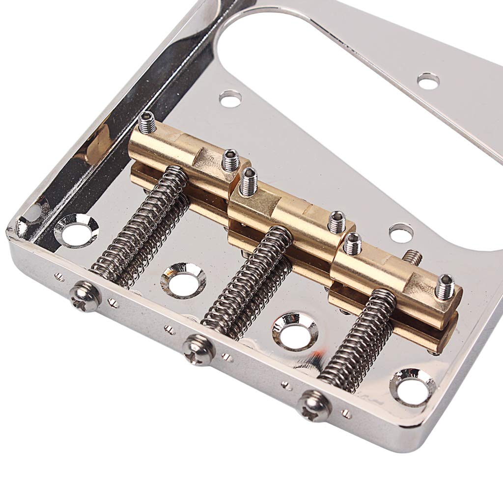 Alnicov - Ponte per chitarra elettrica in stile vintage, con sellette in ottone, ponte TL, cromato