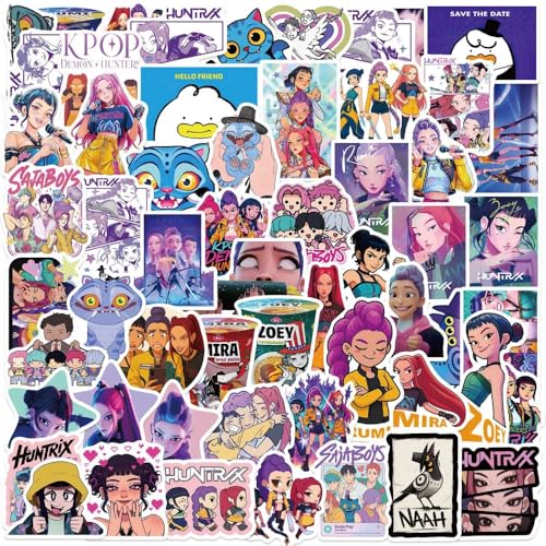 FASHION YO 50pcs Kpop Panda Capybara London Souvenir Kids Stickers Luggage Laptop Skateboard Waterproof Party Bag Fillers Waterbottle Decal Graffiti Patches (Kpop 60pcs)