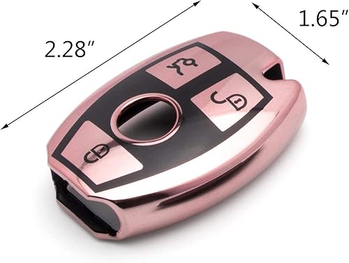 Miniatura 6 de Xotic Tech - Funda de TPU de color oro rosa con 3 botones impresa, compatible con Mercedes Benz A B C E G S R CLS CLK Clase CLA GLA GLC GLE GLK W164