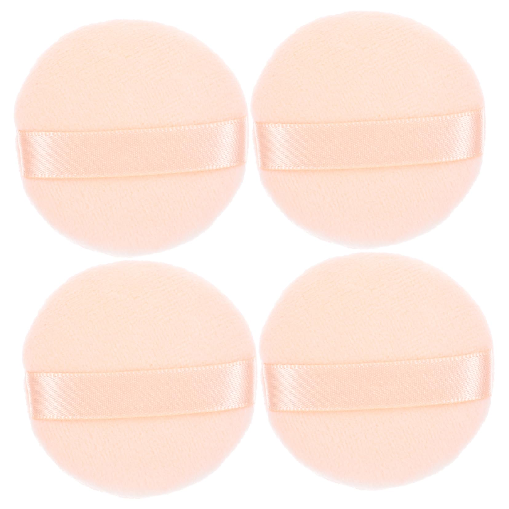 WOFASHPURET 4Pcs Non Fluorescent Round Powder Puff Cosmetic for Smooth Foundation Application Gentle Skin for Salon Travel Use