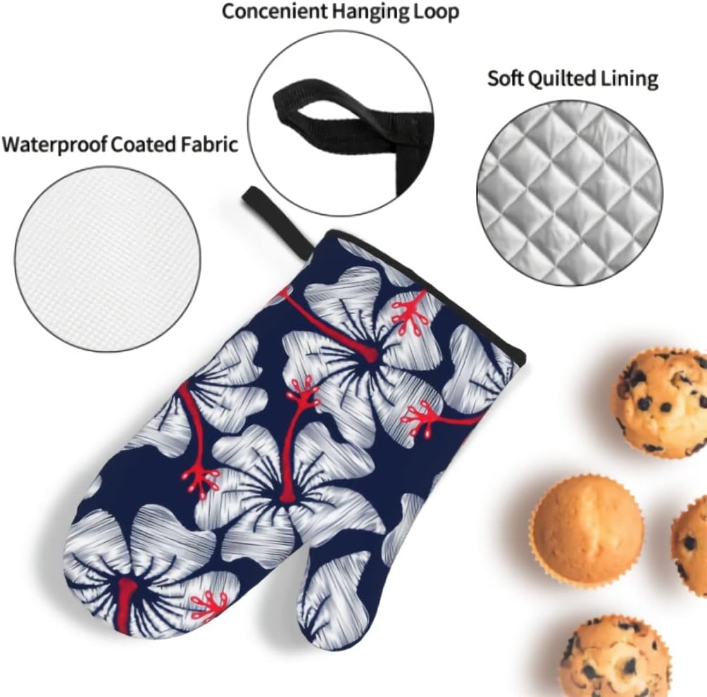 Oven Mitts and Pot Holders Set 4pc Thicken Heat-Resistant Gloves and