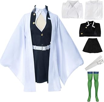 Mitsuri Cosplay Costume Womens Kimono Uniform Dress With Cloak Wig Full Set Cosplay Costume