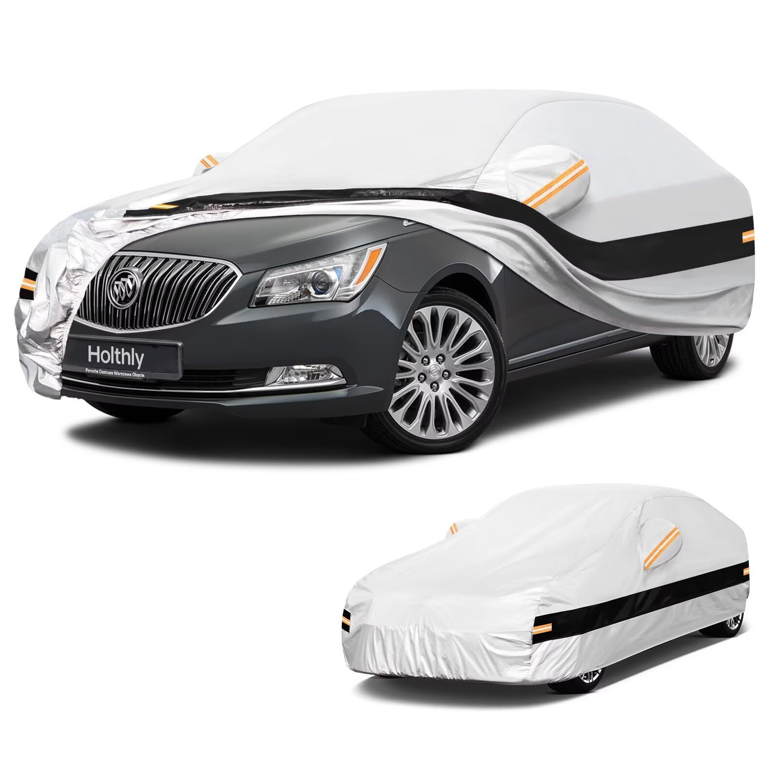 10 Layers Sedan Car Cover Custom Fit for Buick Lacrosse (2004-2020), Waterproof All Weather for Automobiles, Outdoor Full Cover Sun Dust Rain Protection with Cotton. Silver