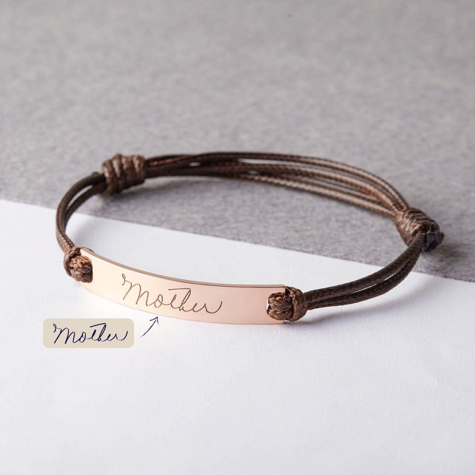 Pulsera con escritura manuscrita para hombres, real escritura manuscrita joya, cumpleaños Presents para él aniversario para novio San Valentín Día de la Madre Navidad cumpleaños aniversario