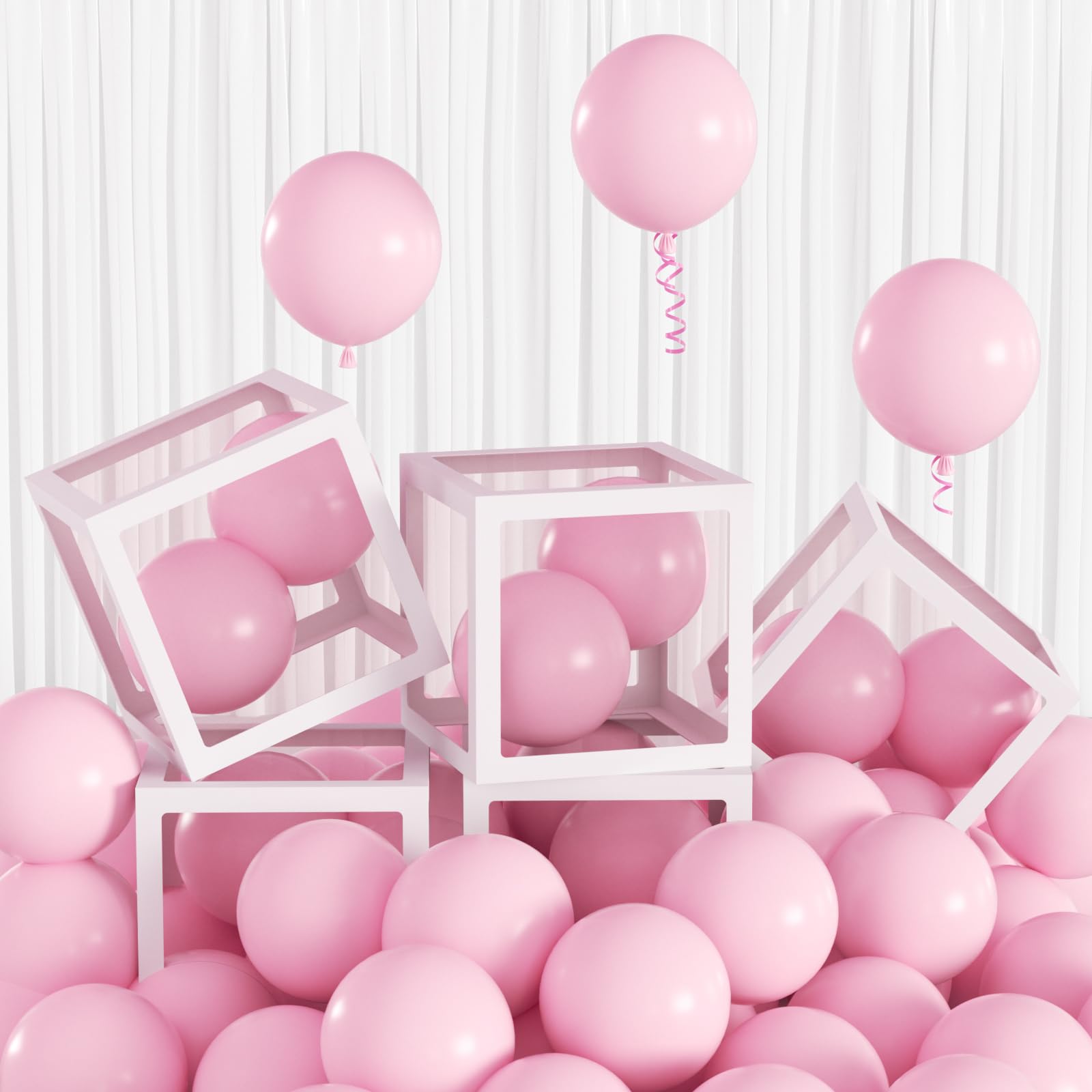 Photo 1 of 100pcs Small Pastel Pink Balloons 5 Inch, Mini Matte Baby Light Pink Latex Balloons Filler for Girl Baby Shower, Princess Birthday, Bridal Shower Party Decorations