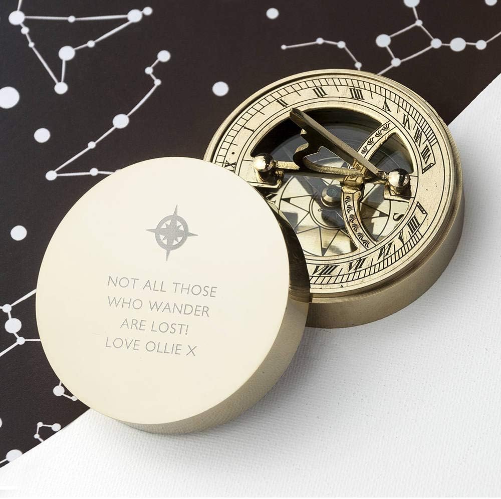 Compass Sundial for Dad Compass Compass Engraved Antique Compass Custom Gift Brass Sundial Compass Fathers Day, dad Gift