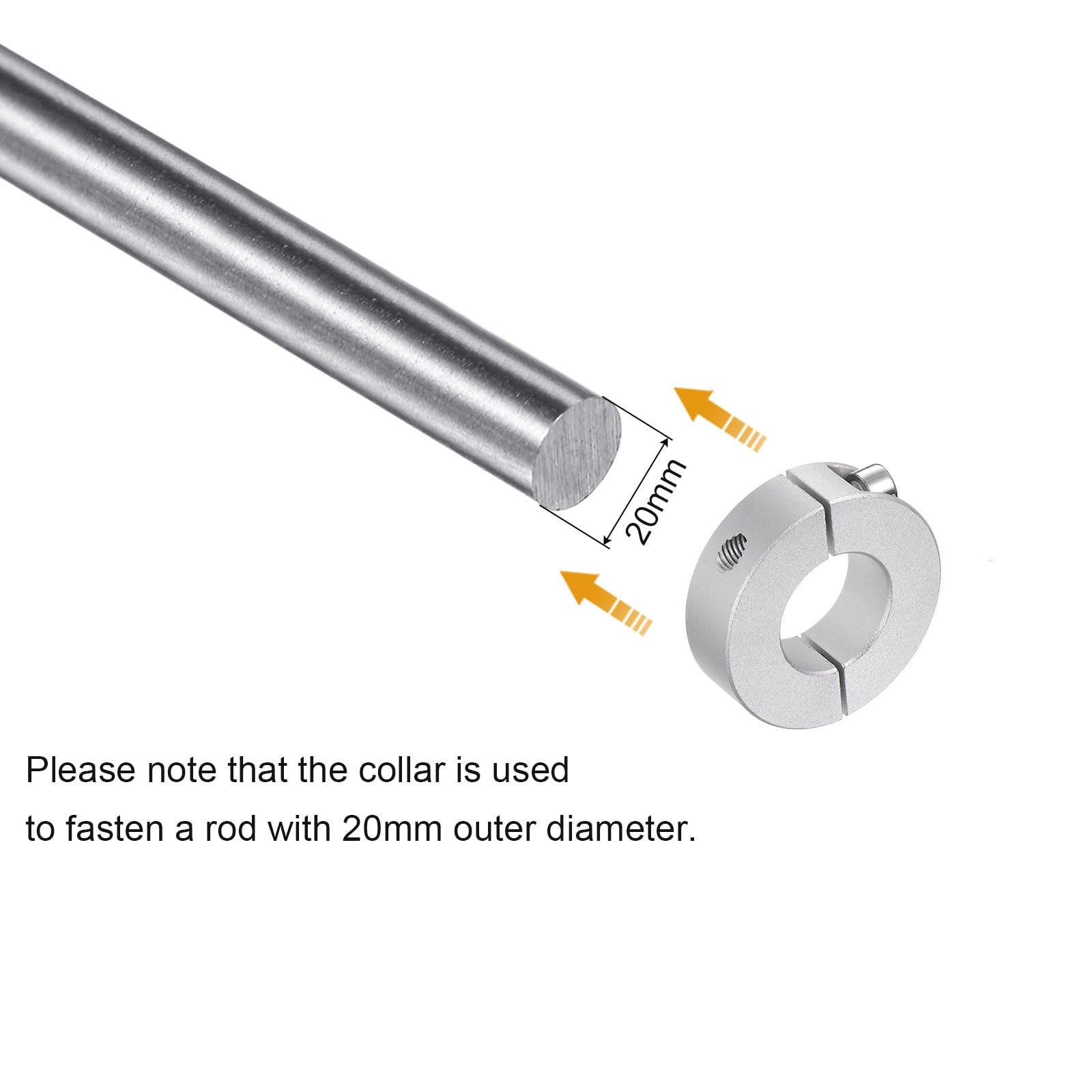 sourcing map 4pcs Double Split Shaft Collar for 20mm Shaft Set Screw Clamp On Collars, 40mm OD, 12mm Width, for Stoppers, Position, Hold Timing Riemenscheiben, Werkzeugmaschinen, Industrie, Eloxierung