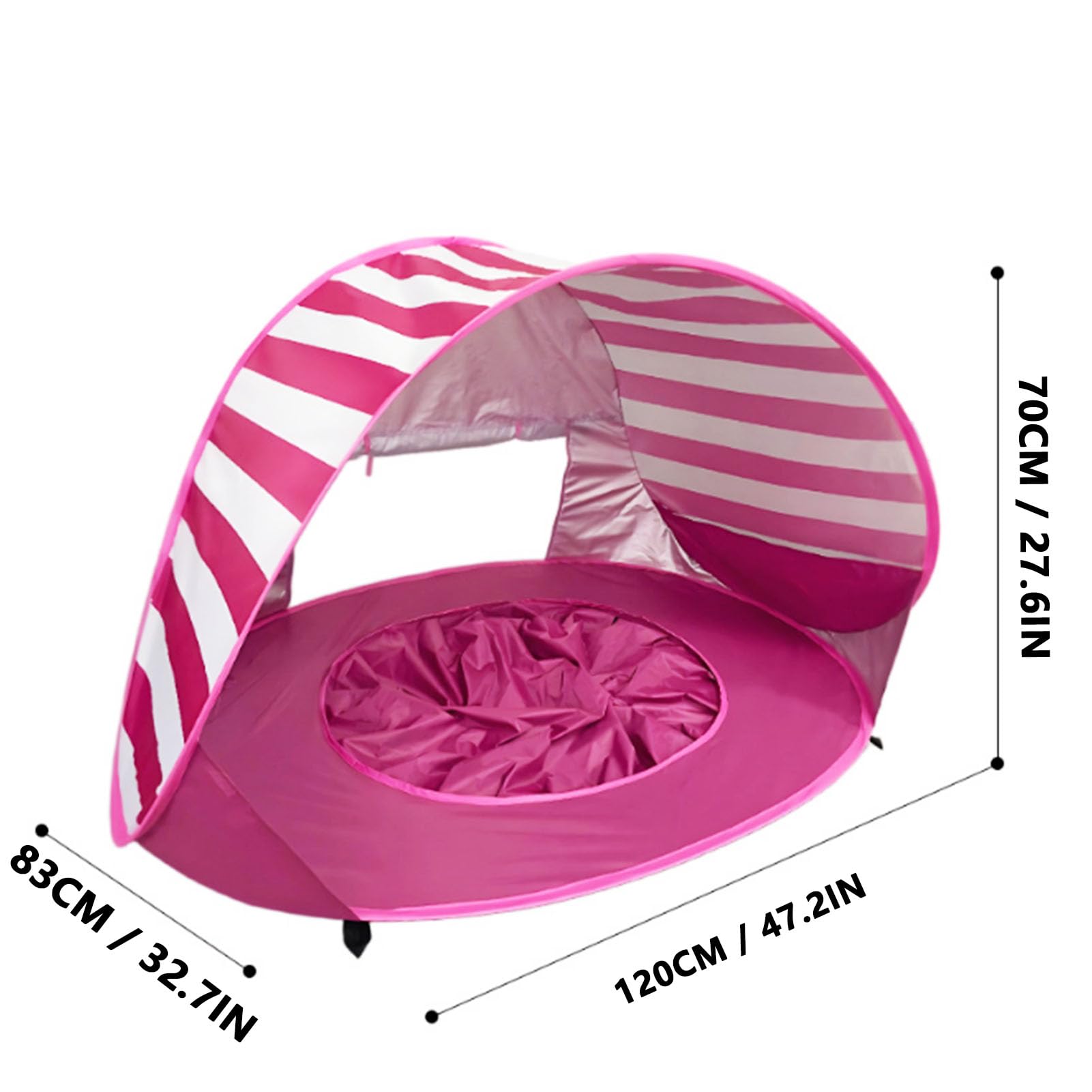 Tenda da Spiaggia Pop Up a Strisce con Riparo Solare, 120 X 83 X | Tenda parasole portatile, design leggero e antivento per bambini piccoli, campeggio, picnic