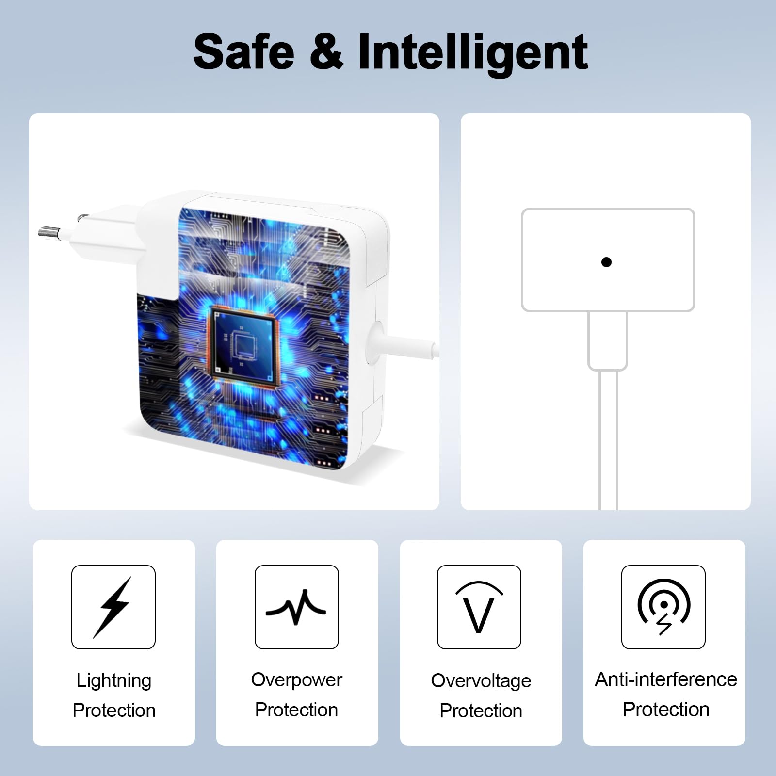 SCOVEE 60W T-Tip Caricatore MacBook Pro, Adattatore T-Tip 60W Rapido Compatibile con Mac Book Air & Mac Book Pro 11 '' e 13 '' pollici 2012~2018,Modello A1425, A1435, A1502, A1465