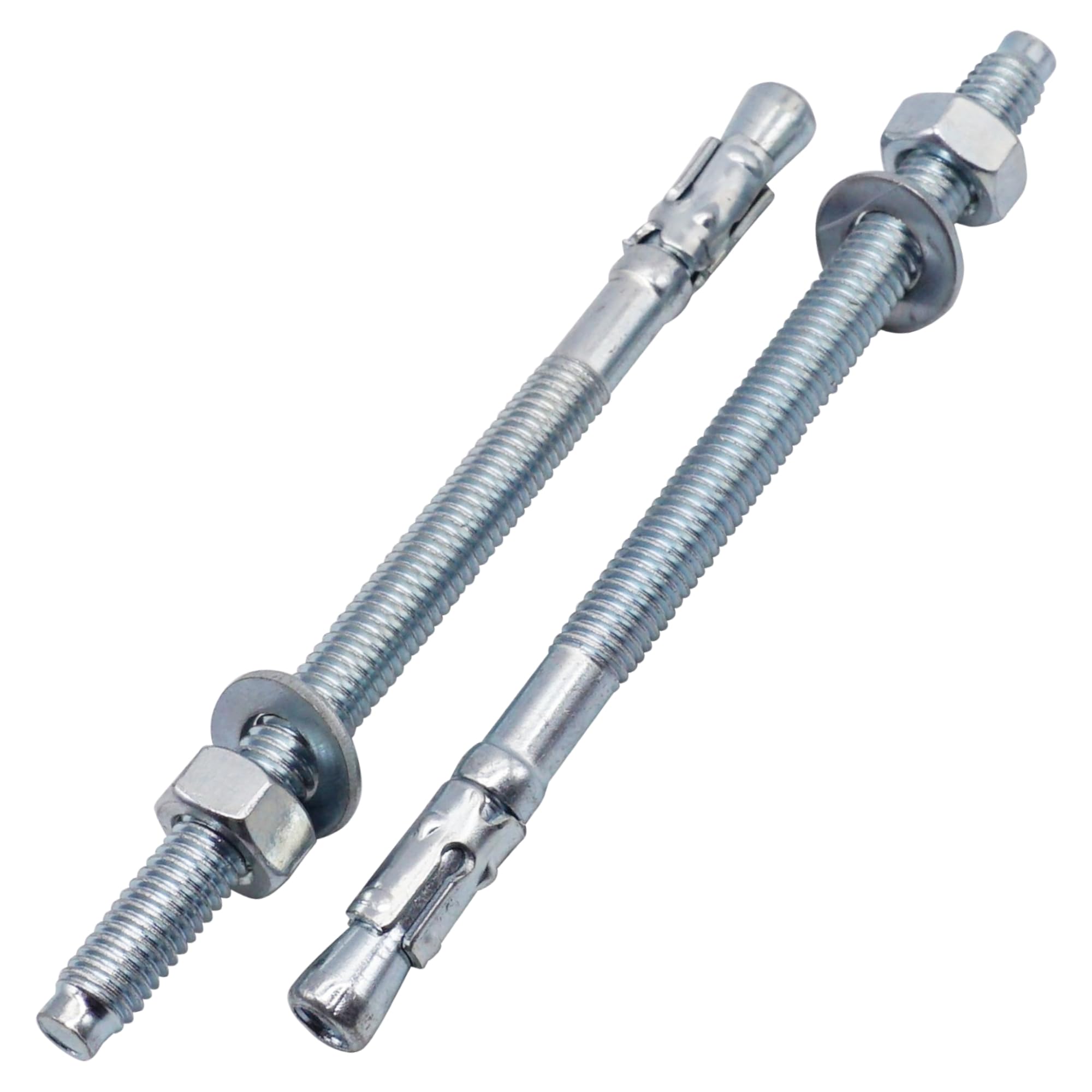 SKIR'CO (2 pcs) Zinc Plated Wedge Anchors M8 x 120 mm, Metal Dowels, Anchor Bolt, Masonry Anchors, Concrete Anchor